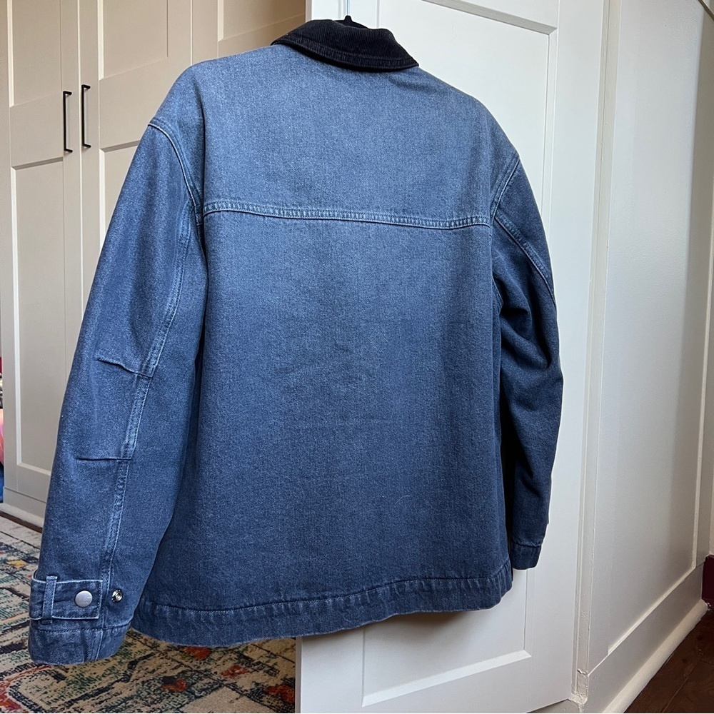 Madewell Denim chore Jacket Hodgeman Wash with corduroy, barn utility jacket - Picture 2 of 11